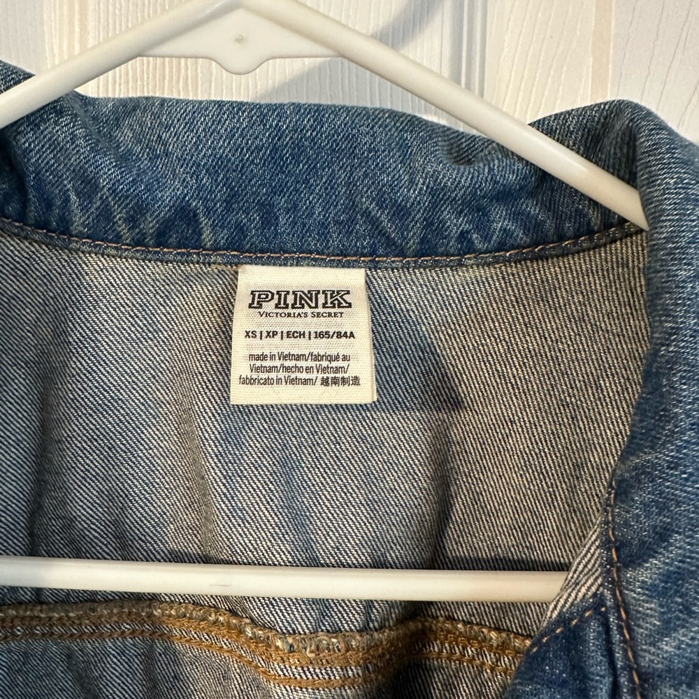 PINK cropped jean jacket
